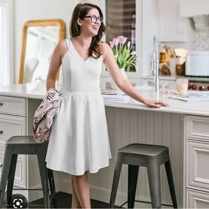 EUC RW&Co. Textured Fit & Flare dress size 2 ivory